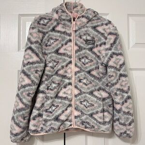 Girl's Eddie Bauer Plush Fleece Hooded Jacket Magenta Excellent Condition 14/16